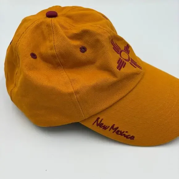Gold & Red New Mexico Land of Enchantment Zia Adjustable Baseball Cap Hat - Picture 3 of 6
